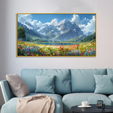 Serene Mountain Landscape Large Nature Canvas Wall Painting Clearance Sale